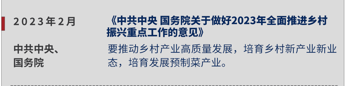 2023年2月，中共中央、國務院，《中共中央 國務院關于做好2023年全面推進鄉村振興重點工作的意見》